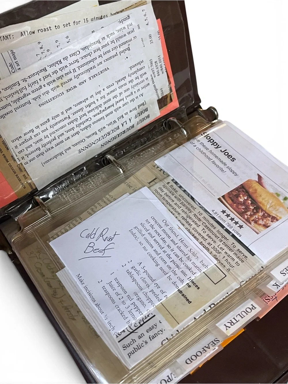 Vintage 1970’s Recipe Collector Brown Vinyl  Binders Full of Recipes